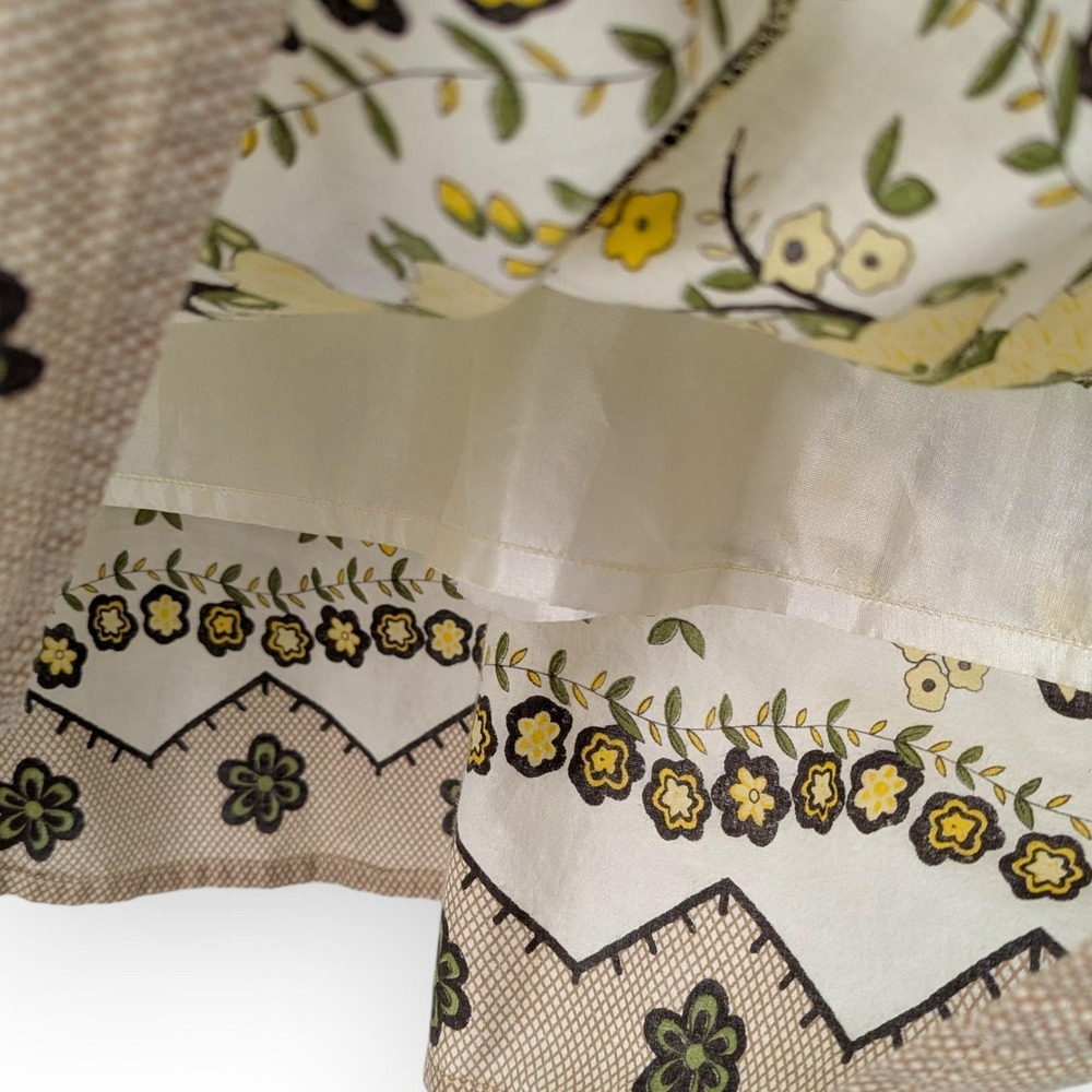 Retro Skirt Womens Medium Yellow‎ Floral Butterfly Boho Cotton Dainty Bloomcore - Picture 4 of 11